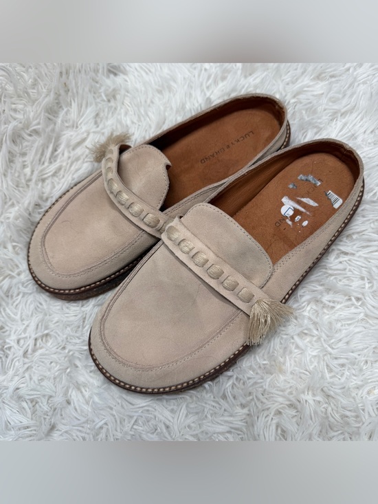 Lucky Brand Shoes - NWOT Lucky Brand Taniae Leather Suede Cork Mules Size 8.5 Tassels